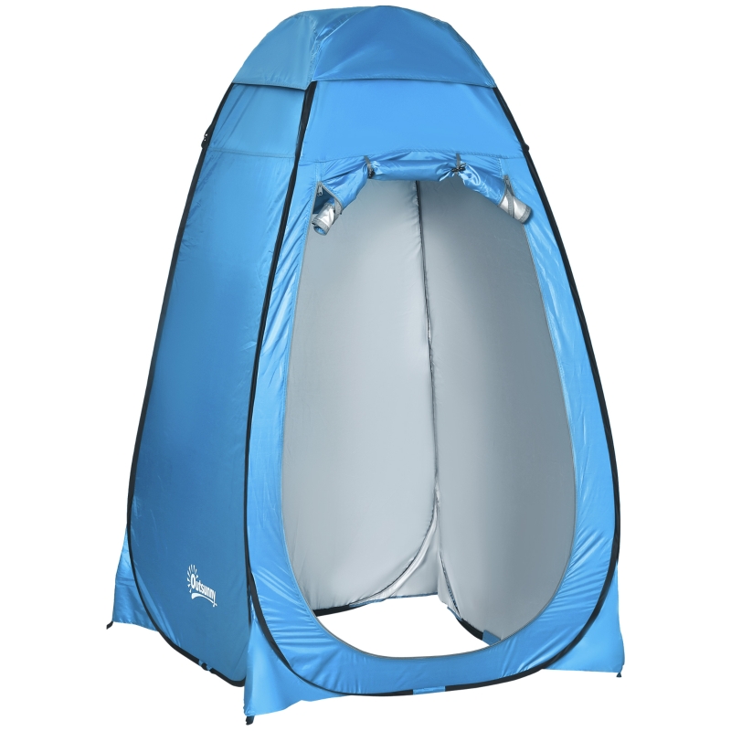 Elvmi Duschzelt Pop-up Mit Innentaschen, Reißverschluss Und Tragetasche Aus Polyester Blau 120 X 120 X 190 Cm