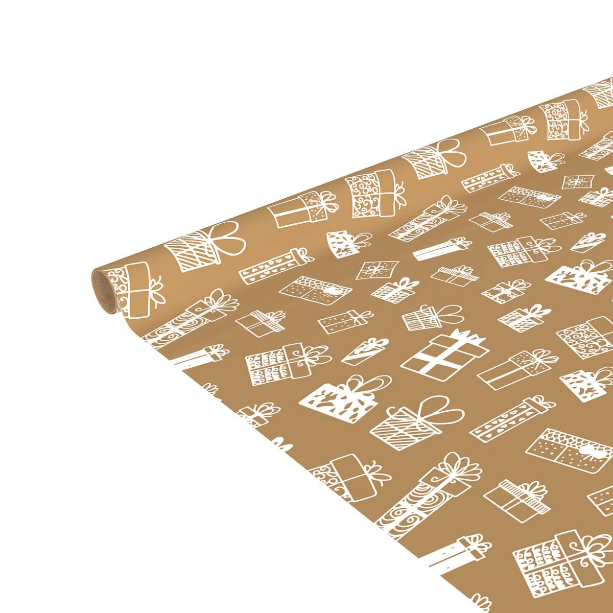 Weihnachts-geschenkpapier Aus Kraftpapier Mit Schlittenmotiv, 200 X 70 Cm -