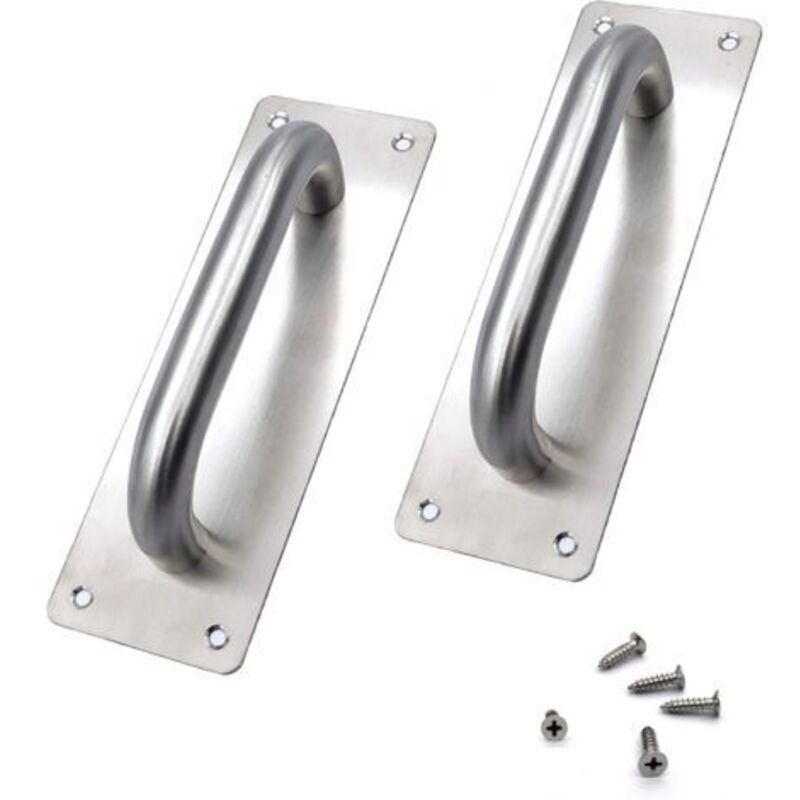 2er Set Schiebetürgriffe, Edelstahl Türgriffe, Schiebetüren, Türgriffe Mit Metallplatte (200 X 65 Mm)