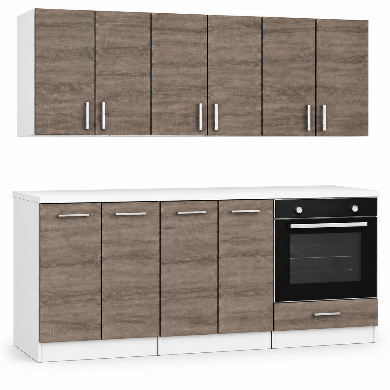 Roe Furniture Zestaw Kuchenny 180 Cm - Sonoma Ciemna
