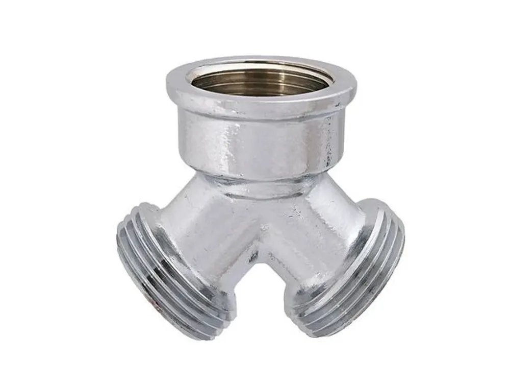 Js Messing-y-verteilerstück, Dn20, 3/4'', 2x Außengewinde, 1x Innengewinde, Messing Verchromt, 0018452050001