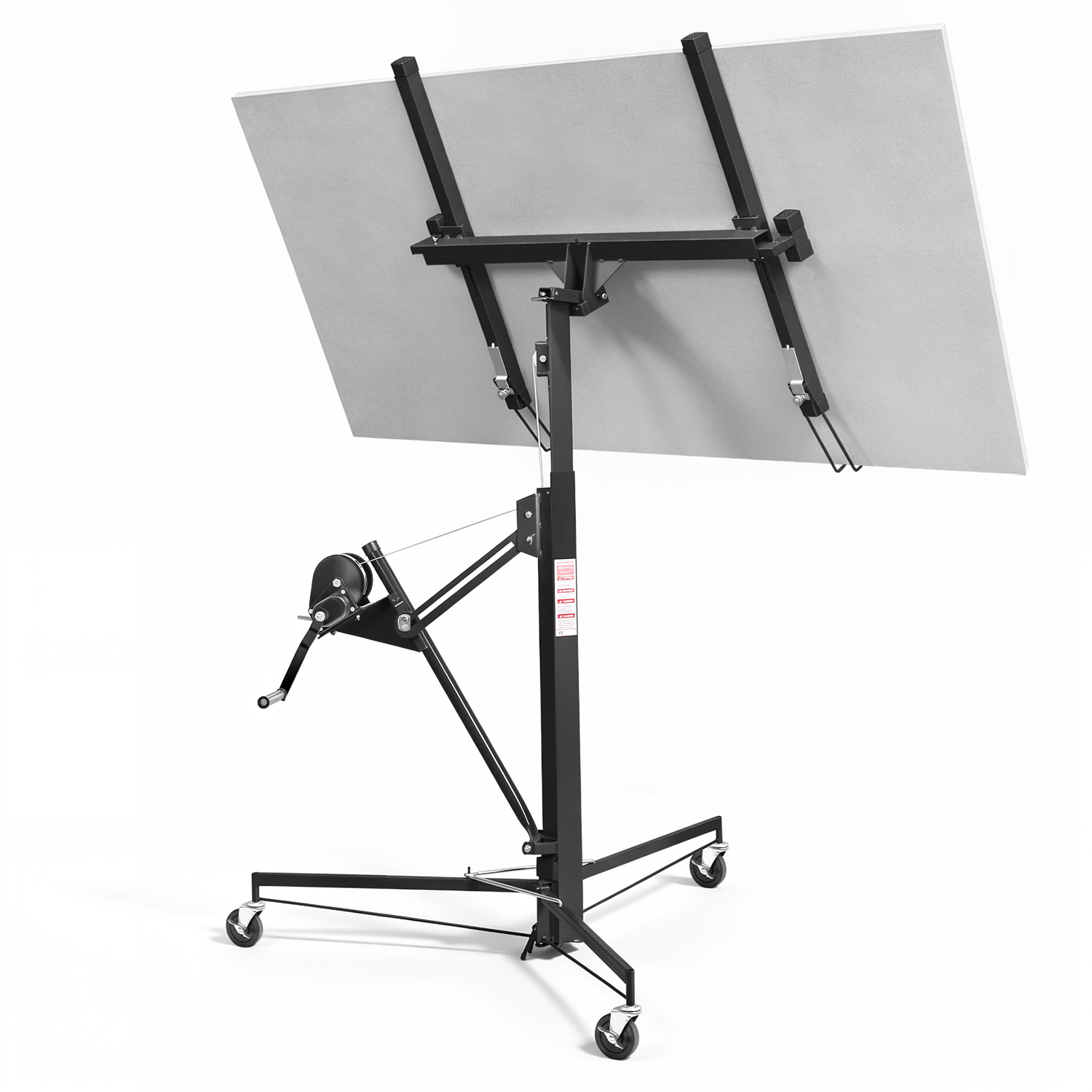 Tolletour Plattenheber Trockenbaulift 68 Kg 126–325 Cm, 360° Drehbar, 60° Neigbar, Schwarz