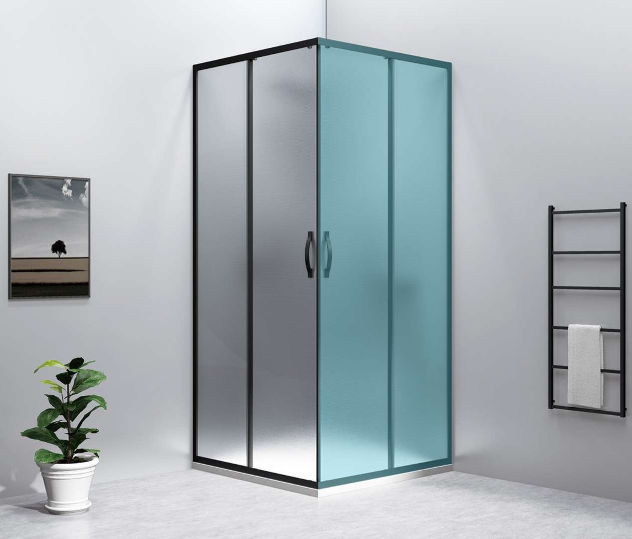 Gelco Sigma Simply - Duschtür 90 Cm, Glas Brick/schwarz Gs2490b