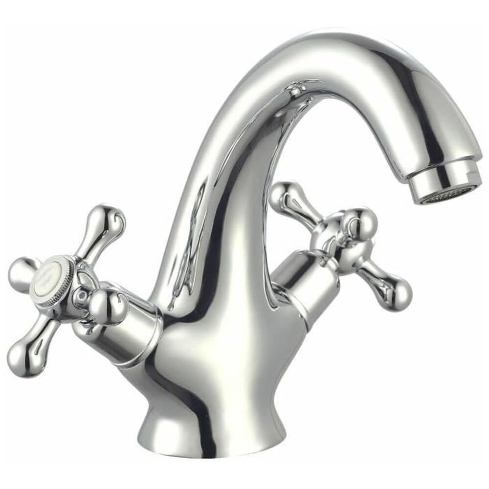 Mélangeur Lavabo Fixe Chromé - Style Rétro - Aérateur Économie D'Eau