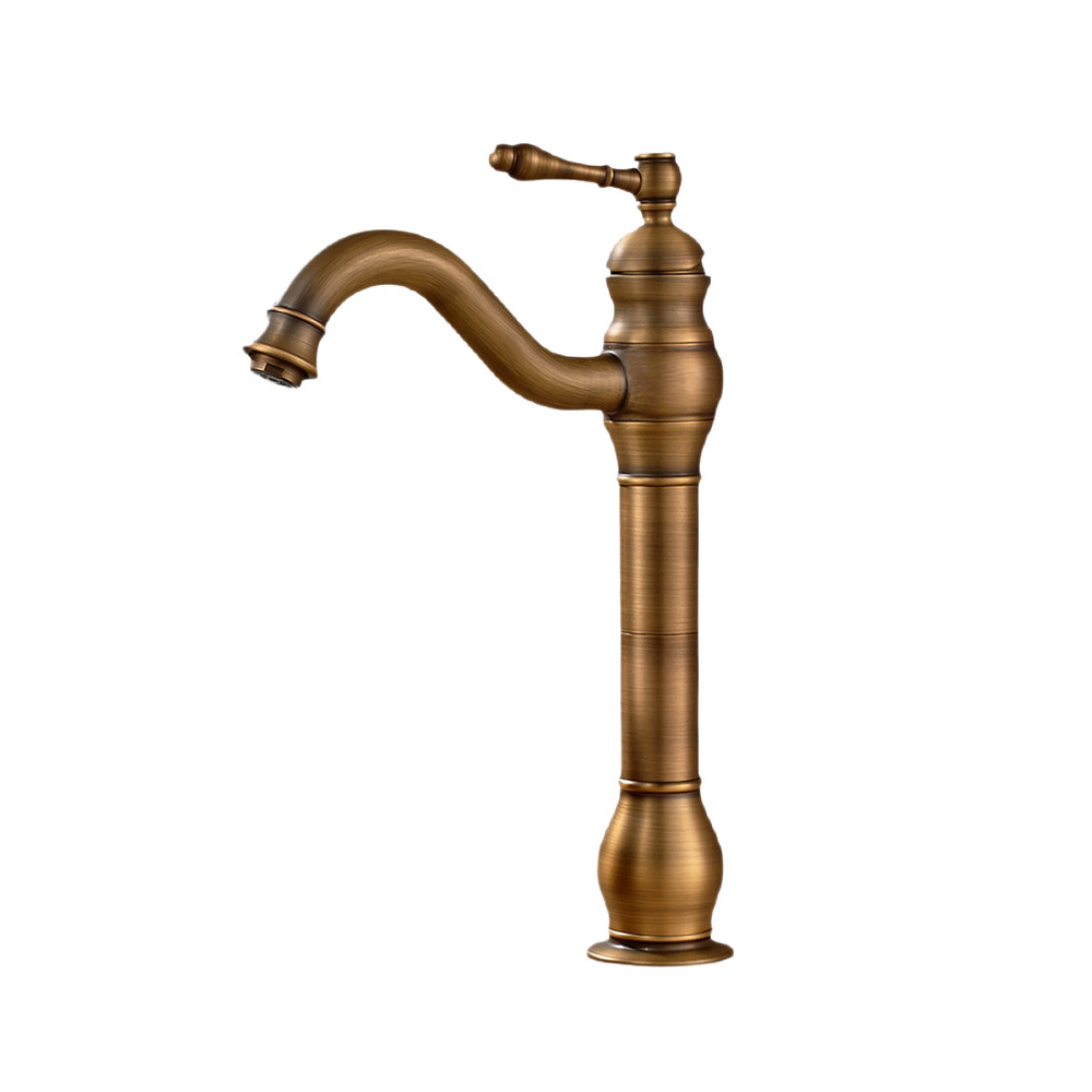 Robinet Salle Bain Haut Pivot À 360 °mitigeur De Lavabo, Robinet De Lavabo Rétro Für Salle De Bain, Laiton Antique