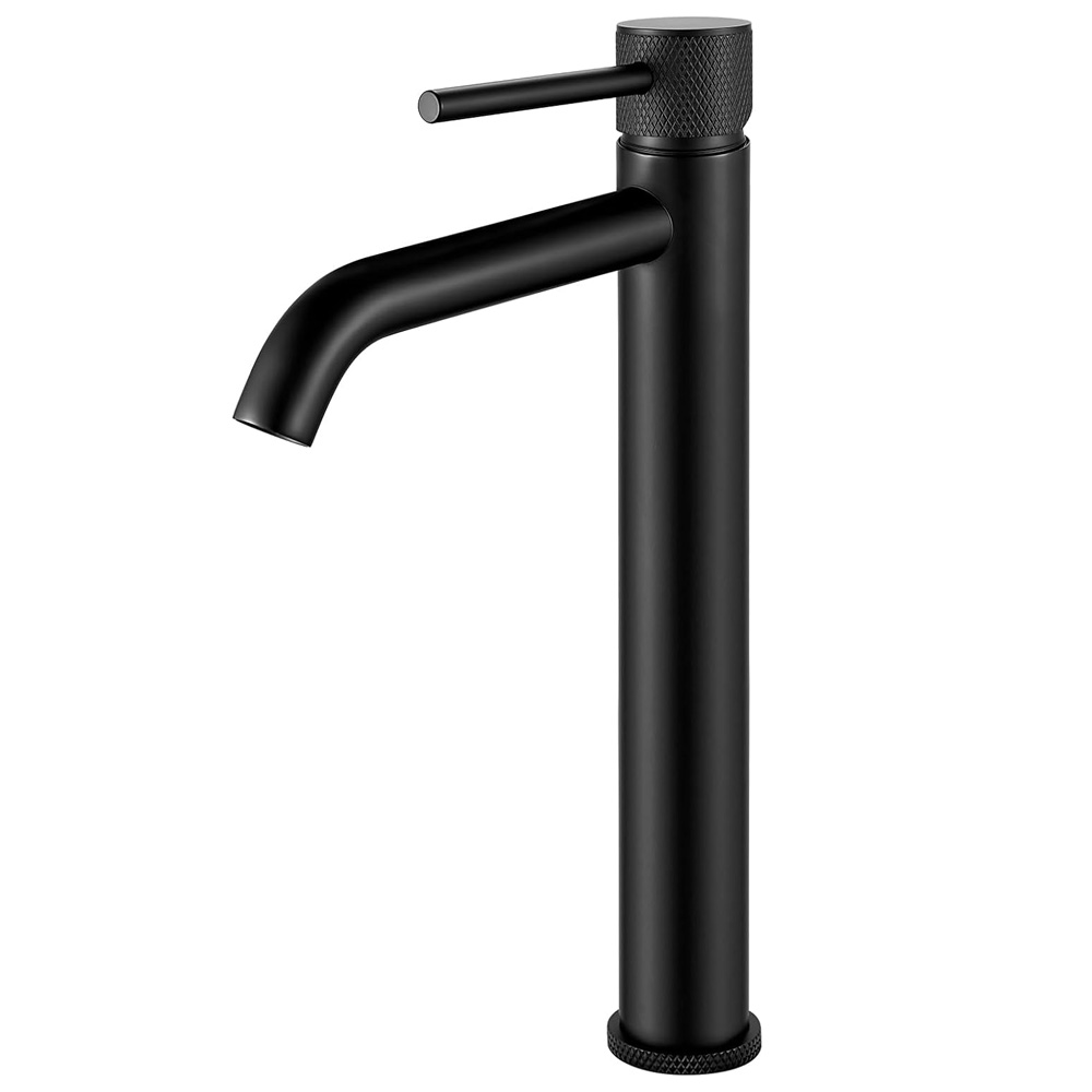 Mitigour De Lavabo, Robinet Lavabo Haut Noir, Moderne Robinetterie De Salle De Bain Monocommande, Rond Robinet Salle Bain