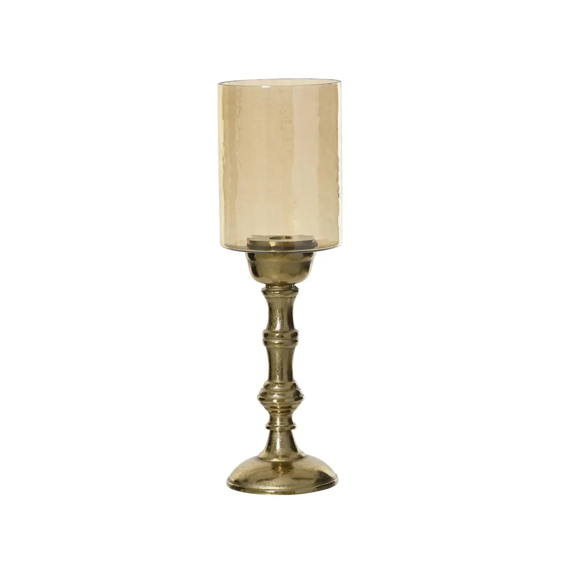 Hurricane Portacandela In Ambra Und Gold, 38 Cm