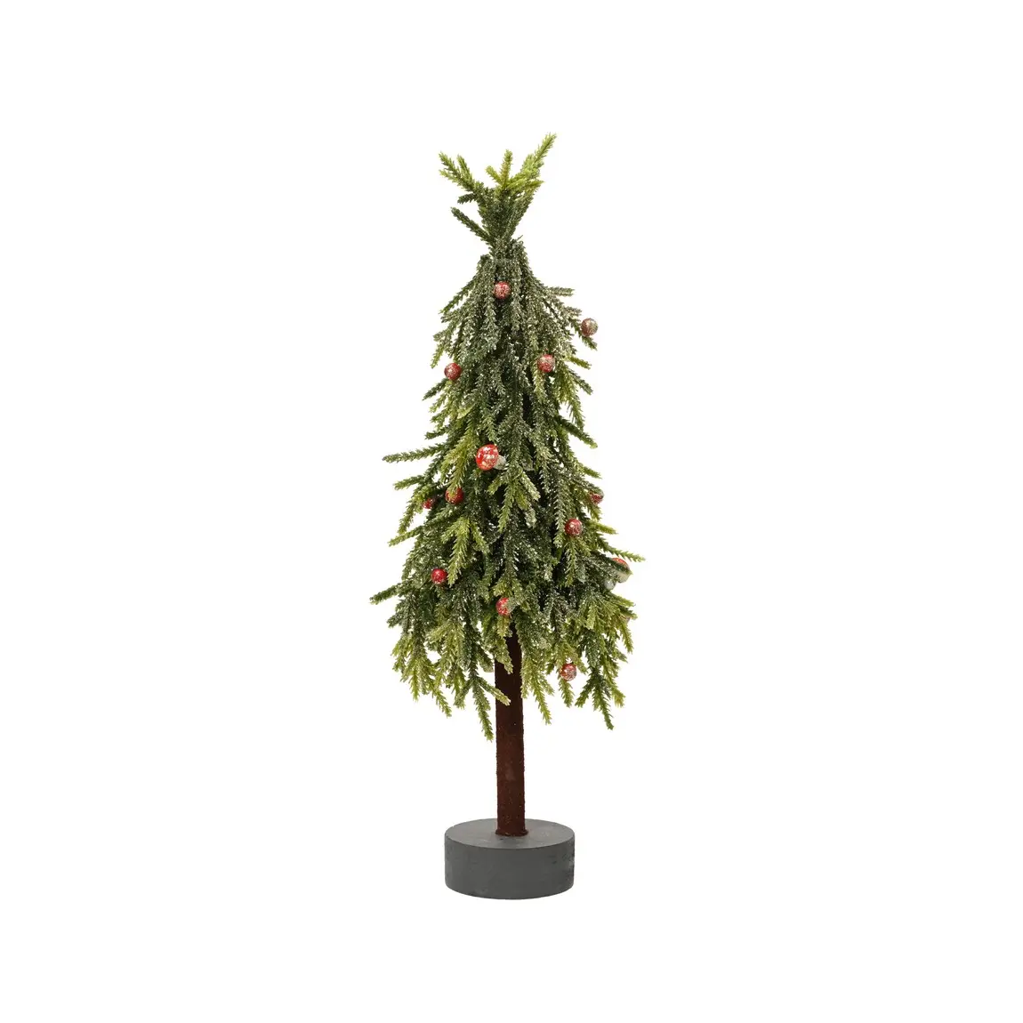 Mini Weihnachtsbaum Merry Fir Grün Glitter Mit Beeren Und Pilzen Ø14 × H45 Cm