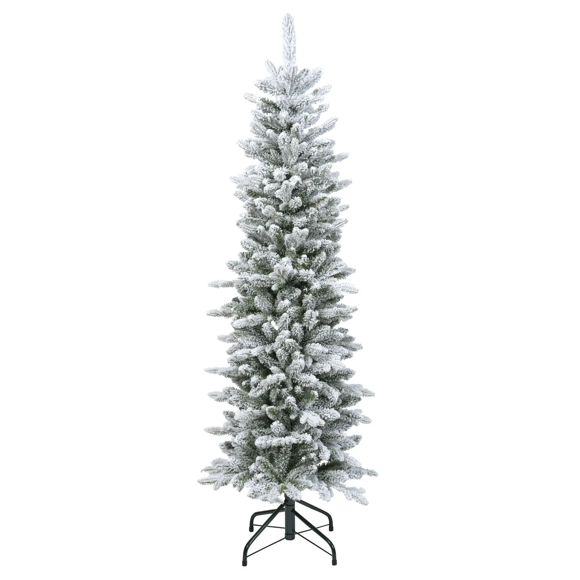 Slim Fir Weihnachtsbaum Grün Mit Schnee-effekt Ø53 × H150 Cm