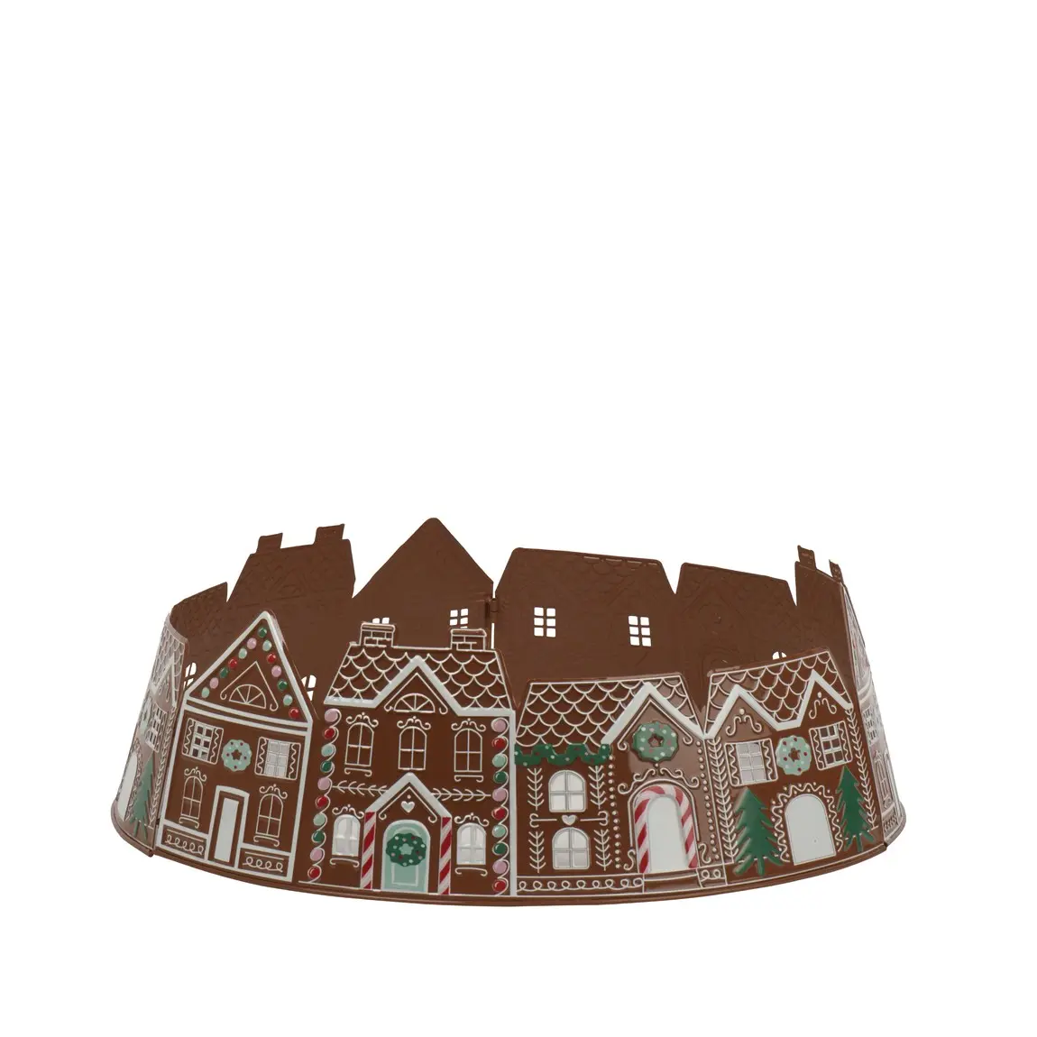 Copribase Für Weihnachtsbaum Aus Braunem Eisen Ø70 X H20 Cm