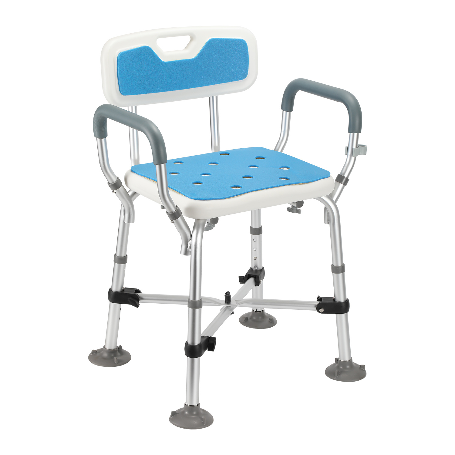 Jiubiaz Robuster Duschstuhl Mit Rückenlehne, 180 Kg Belastbar, Ideal Für Längeres Duschen, Hohe Sicherheit