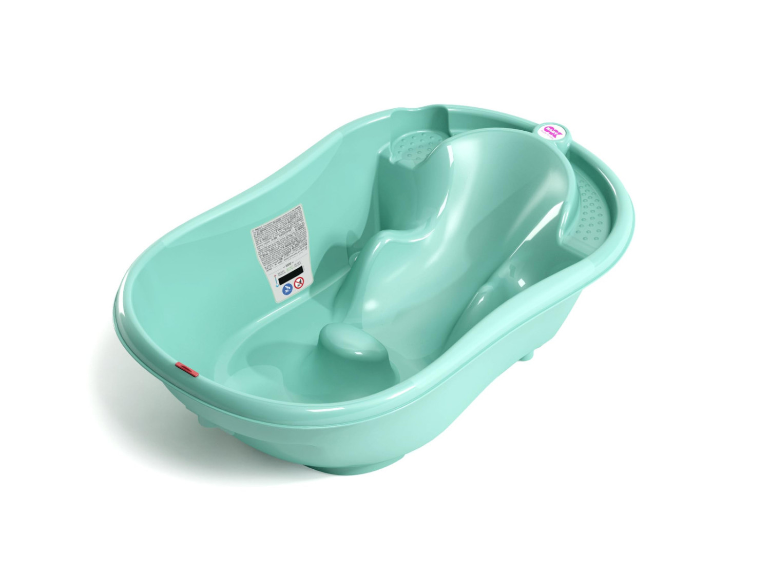Okbaby Onda Ergonomische Badewanne 0-12 Monate Mit Digitalthermometer - Blau