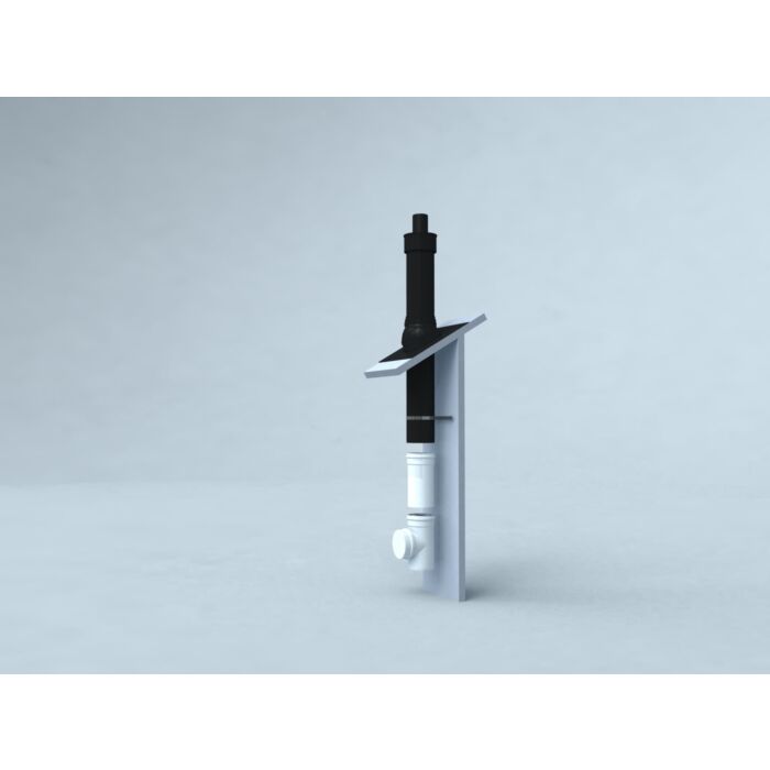 Bertrams Polyline Las Grundpaket Dachheizzentrale 41kpdhz80s Schrägdach 25-45°, Dn 80/125, Schwarz