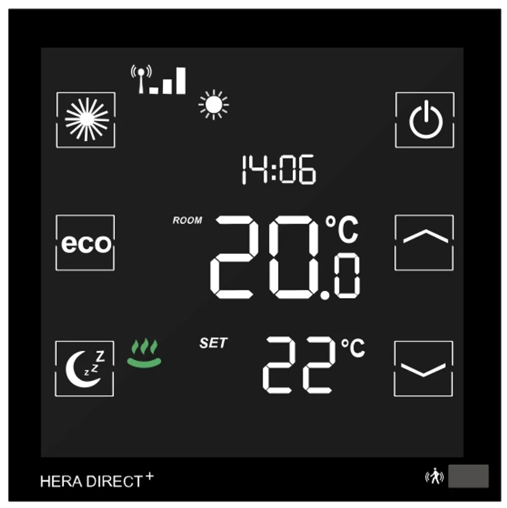 Blossom-ic Hera Direct+ Up-raumthermostat (schwarz), 230v Für Hera+ Primus/extensia Pro Für Fußbodenheizung, Heizen+kühlung, Hdsk-4111