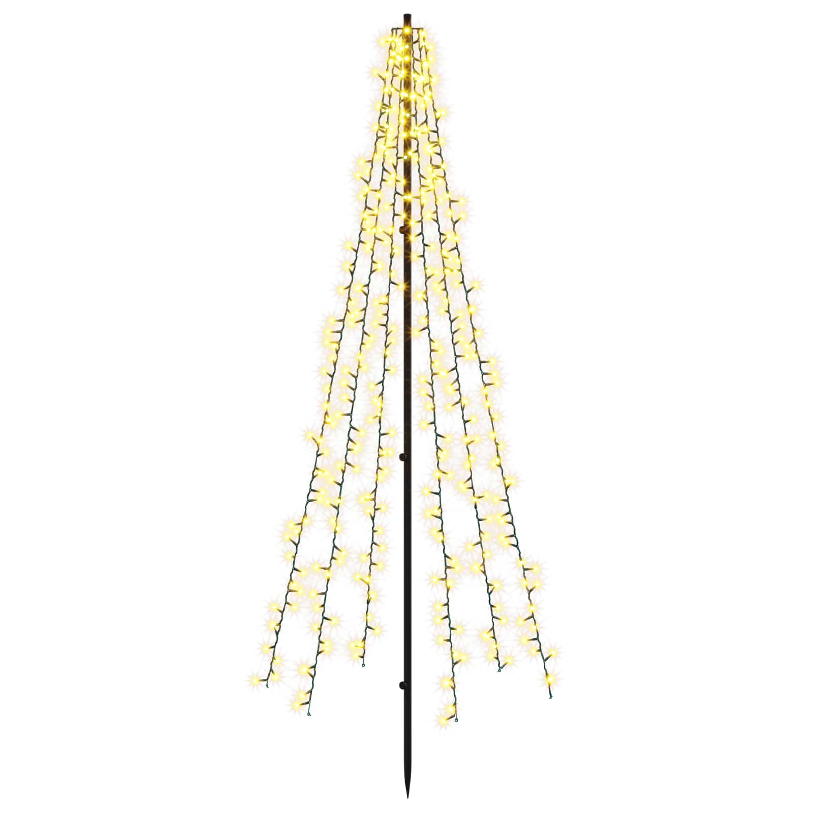 Led-weihnachtsbaum 165 Cm 540 Leds Warmes Weiß Stahl Schwarz Vidaxl