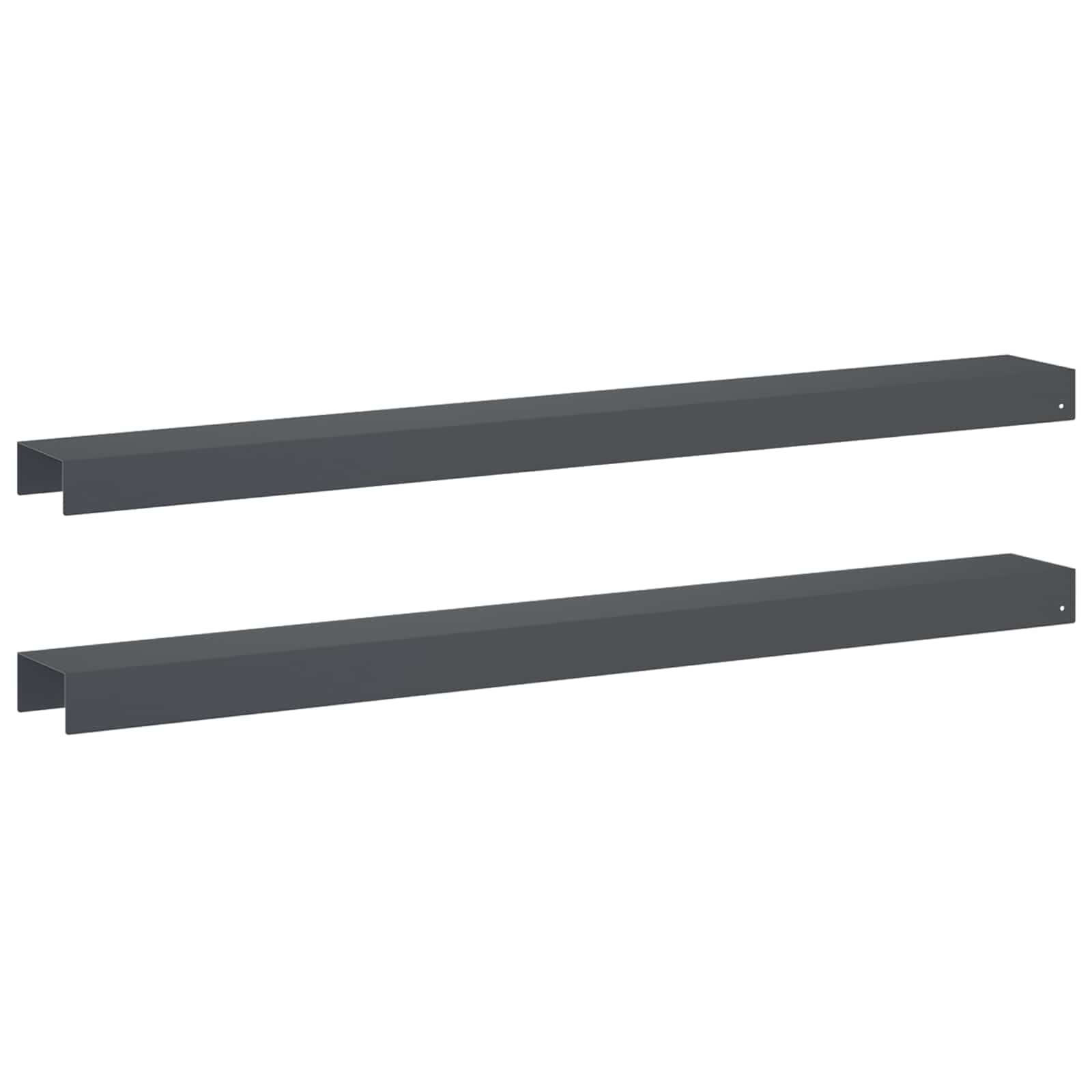 Garten-abdeckprofil 2 Stk. 100 X 10 X 5 Cm Stahl Anthrazit Vidaxl