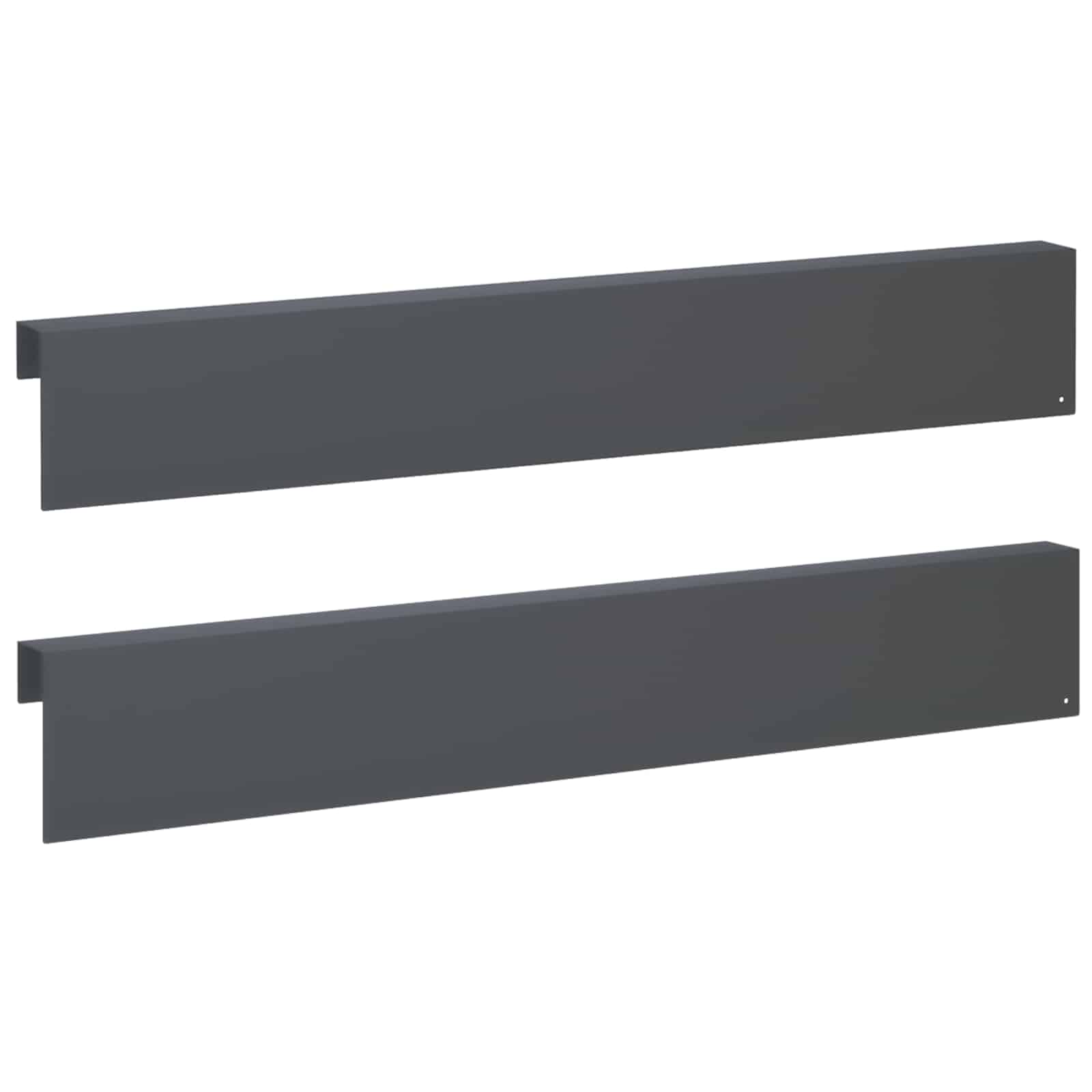 Garten-abdeckprofil 2 Stk. 100 X 5 X 15 Cm Stahl Anthrazit Vidaxl