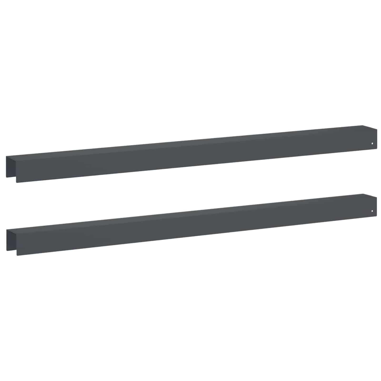 Garten-abdeckprofil 2 Stk. 100 X 6 X 5 Cm Stahl Anthrazit Vidaxl