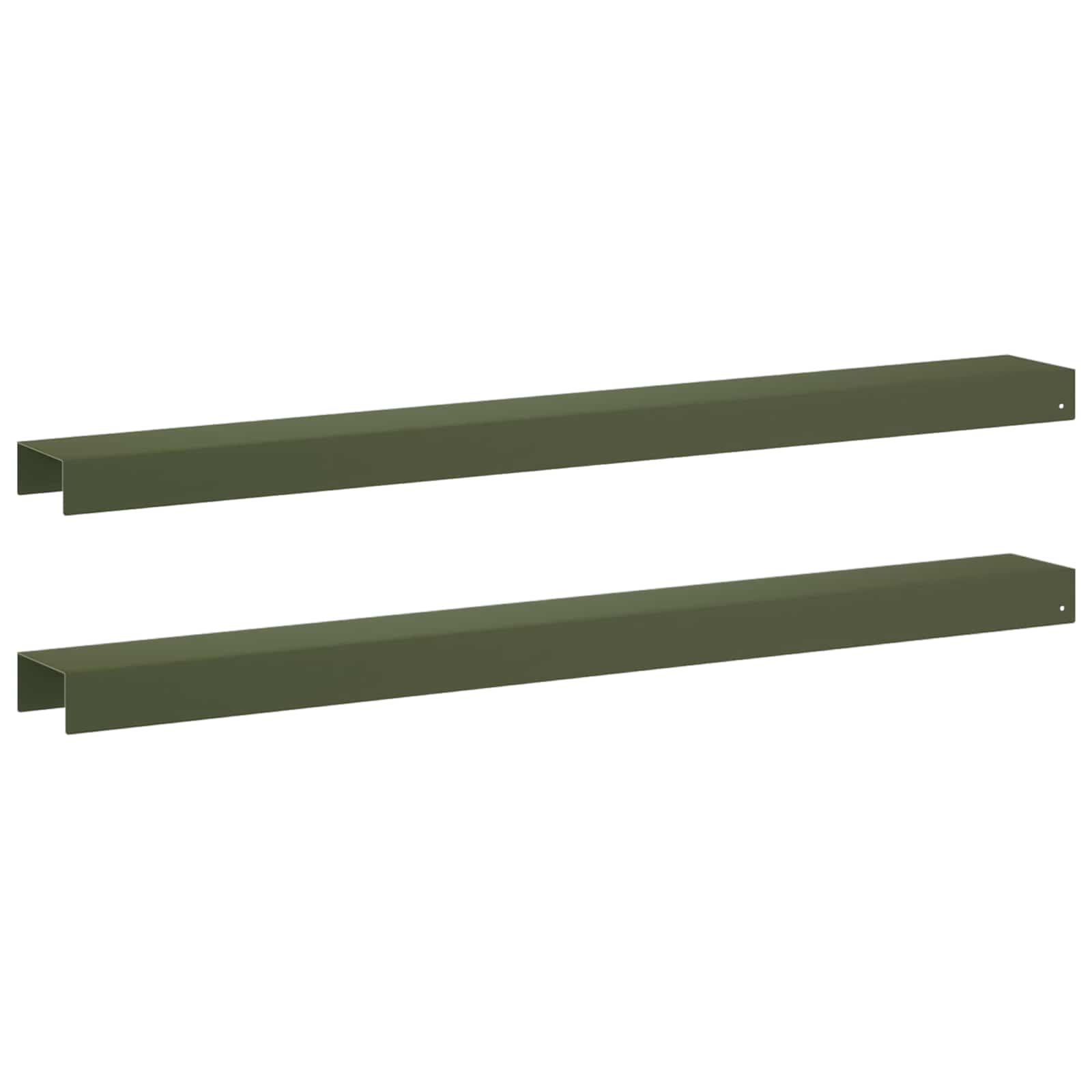Garten-abdeckprofil 2 Stk. 100 X 10 X 5 Cm Stahl Olivgrün Vidaxl
