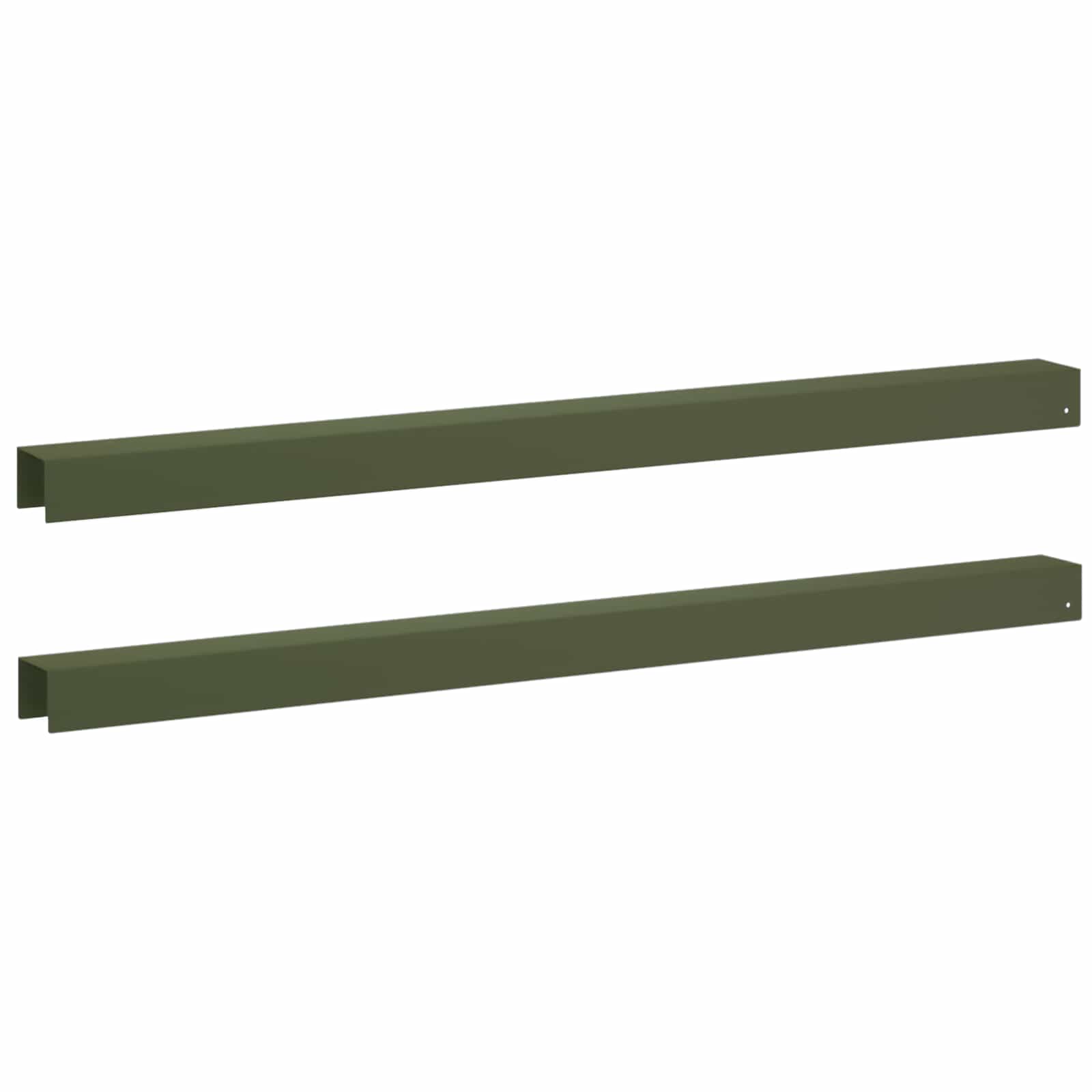 Garten-abdeckprofil 2 Stk. 100 X 6 X 5 Cm Stahl Olivgrün Vidaxl
