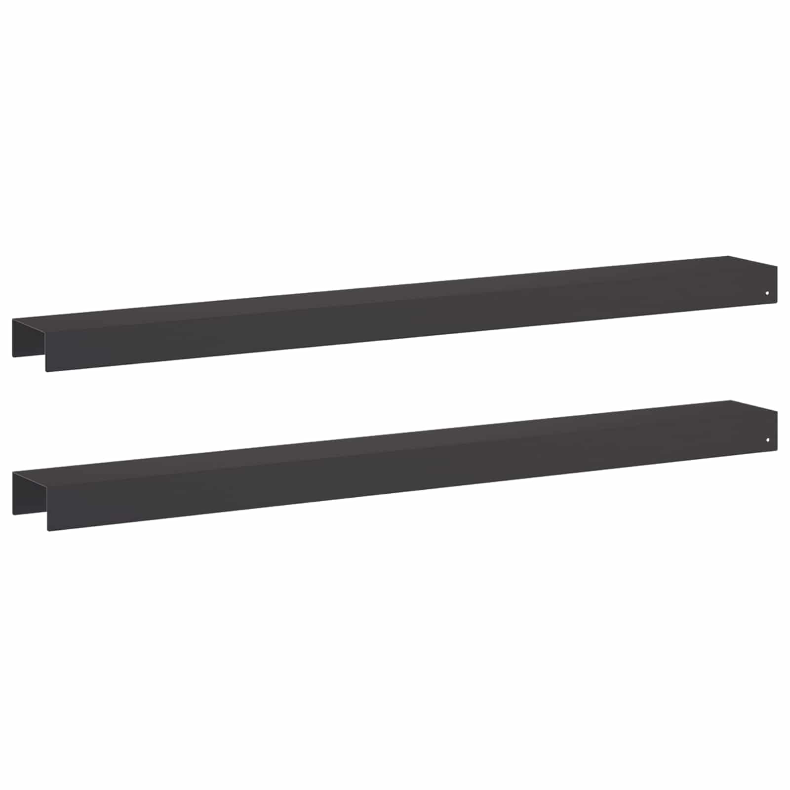 Garten-abdeckprofil 2 Stk. 100 X 10 X 5 Cm Stahl Schwarz Vidaxl