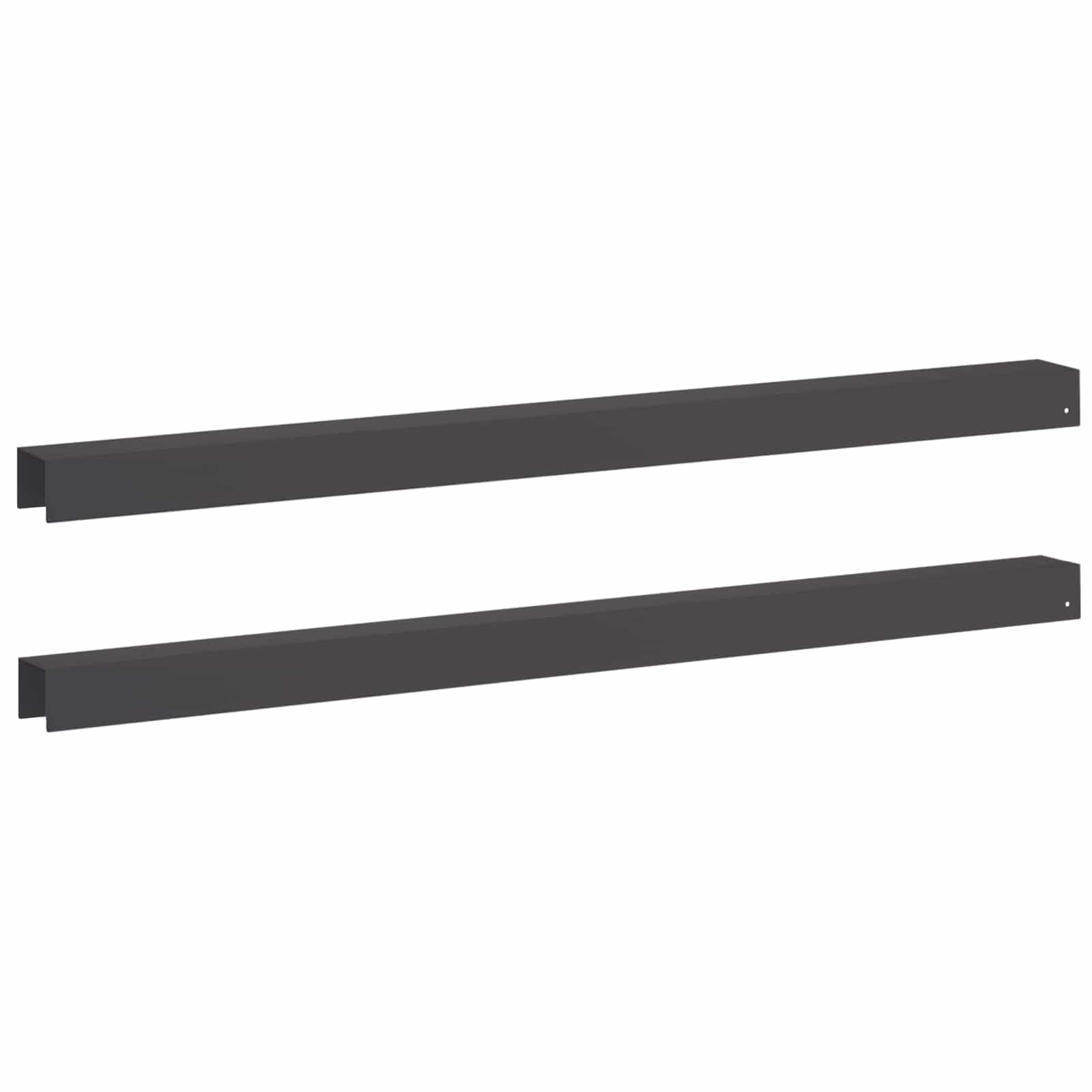 Garten-abdeckprofil 2 Stk. 100 X 6 X 5 Cm Stahl Schwarz Vidaxl