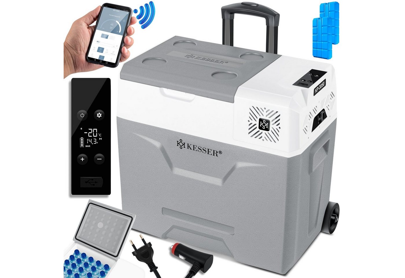 Kesser® Kompressor-kühlbox 30-50l, -20 °c, Mit Rädern - Grau, 50 L Bild 4