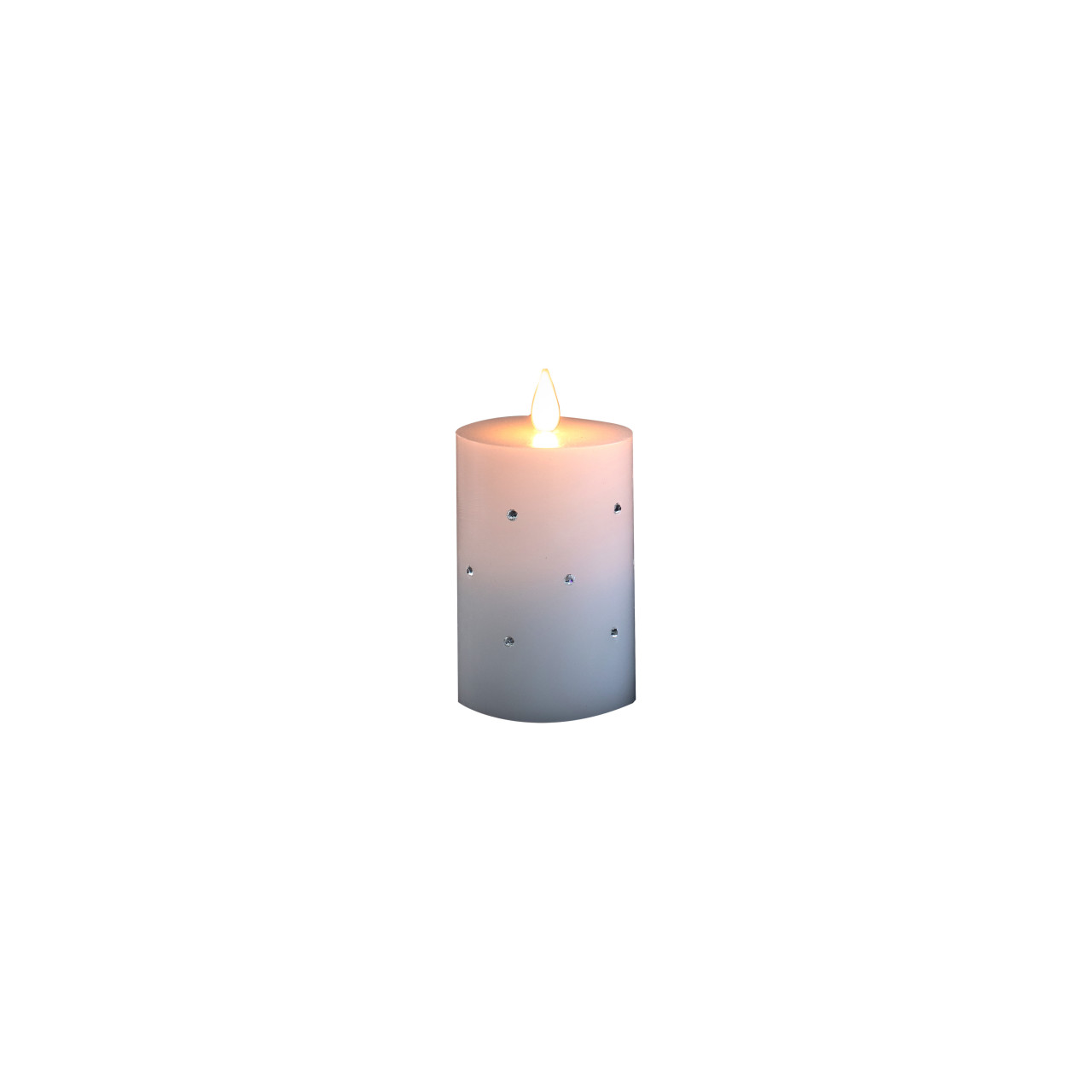 Konstsmide LED Echtwachskerze weiß mit 3D Flamme und Kristallen Bild 2