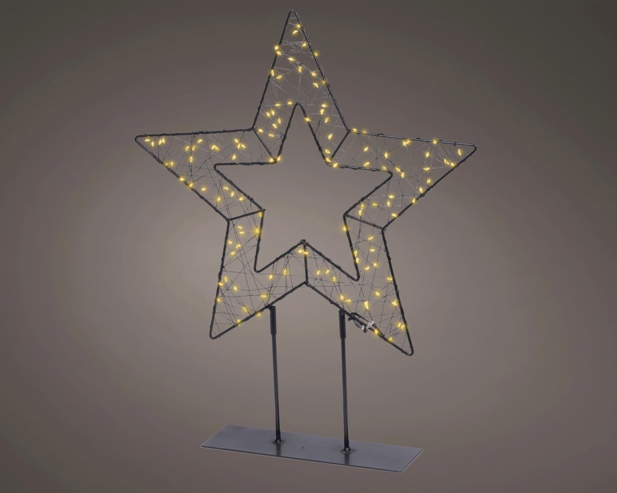 Lumineo LED Tischlampe batteriebetrieben mit Timer 47 x 38 cm warmweiß schwarz