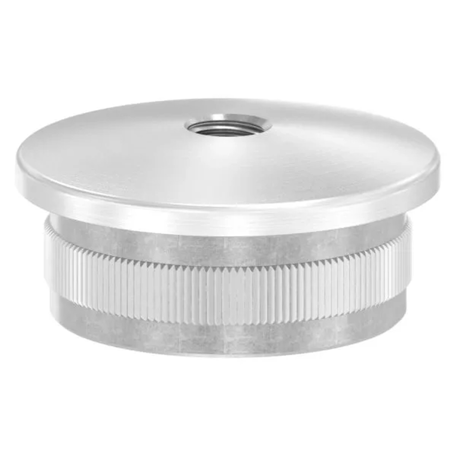 FeNau Rohrstopfen V2A Edelstahl Für Rohr Ø 42,4 mm Wandstärke 3,0 mm M8 Gewinde Gewölbt
