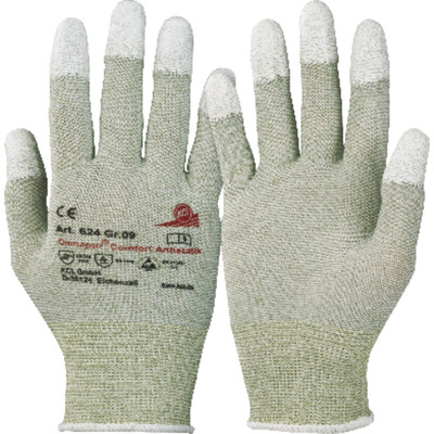 Spezialhandschuh Camapur® Comfort Antistatik 624+, Kat. II, beige/weiß, Größe 8