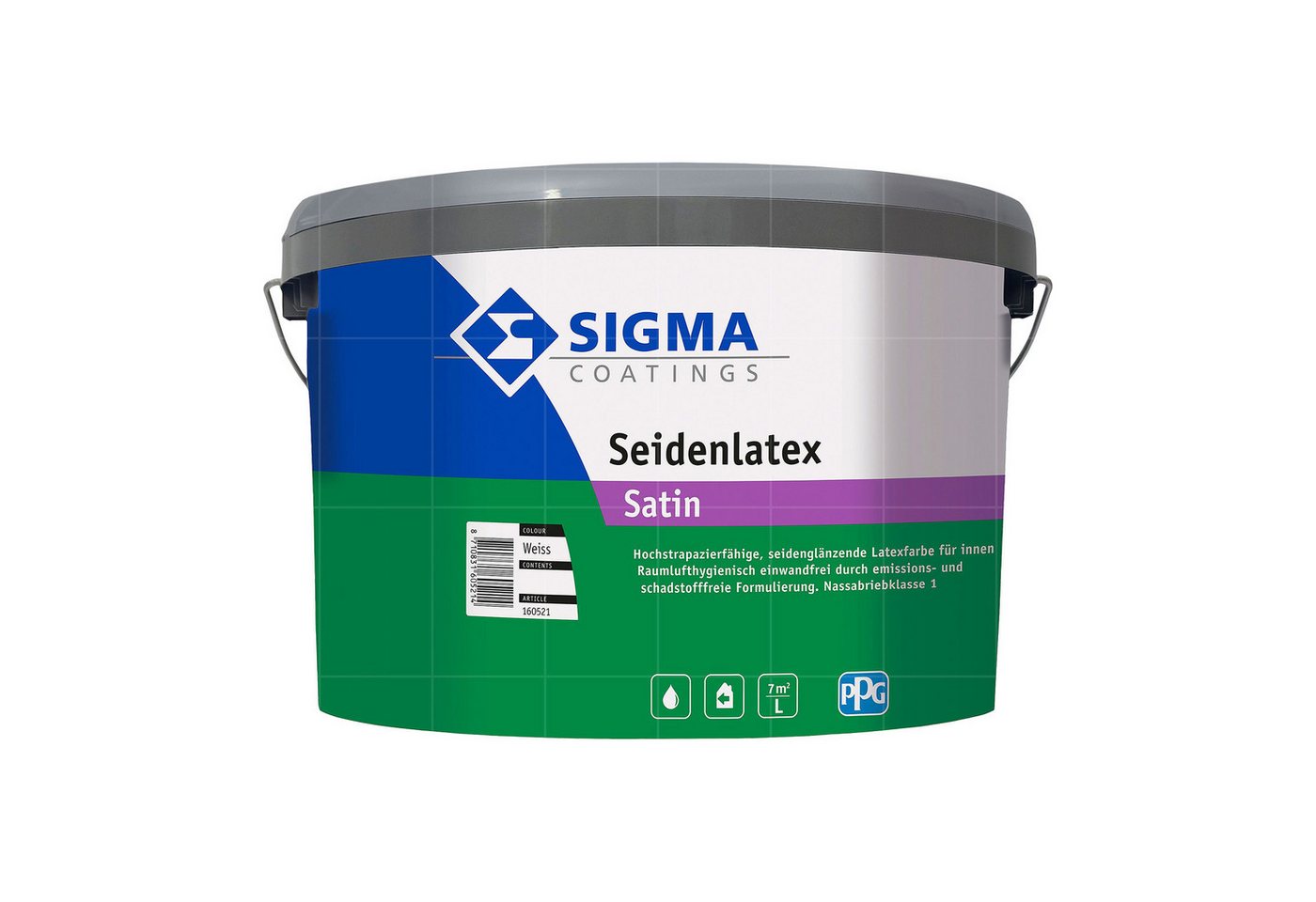 SIGMA Coatings Latexfarbe Seidenlatex Satin 12,5 LTR Bild 2