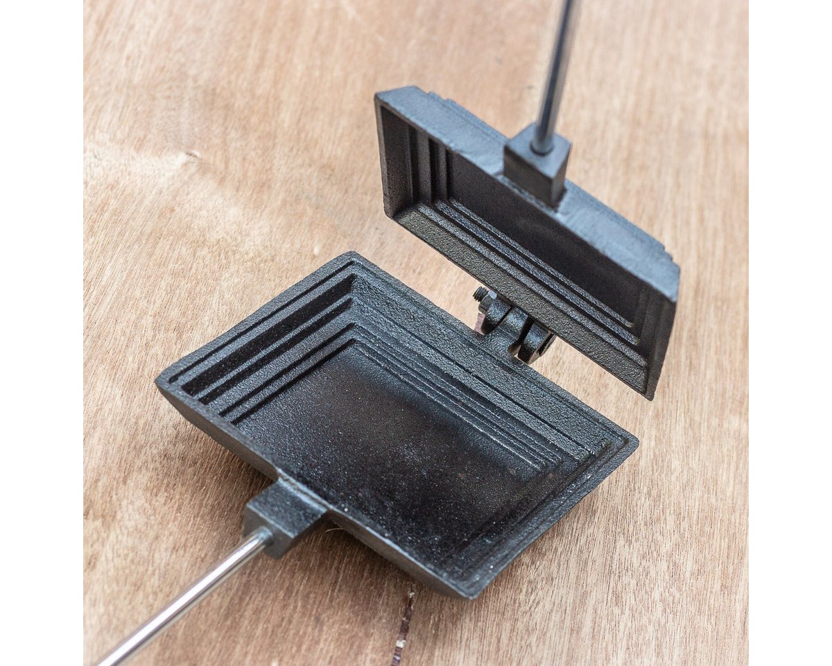 Antikas Feuerstelle Sandwichmaker, Panini-Eisen, Jaffle Eisen, Kontaktgrill für offenes Bild 3