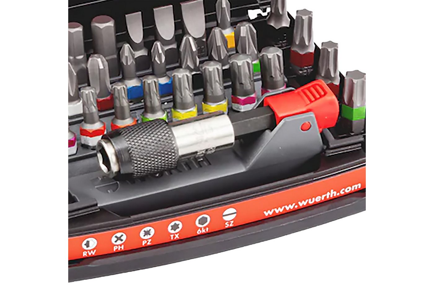 Würth Bohrer- und Bitset Würth Bit-Sortiment 1/4 Zoll mit Gürtelclip 33-tlg. 0614400301 Orsy, 33-St.