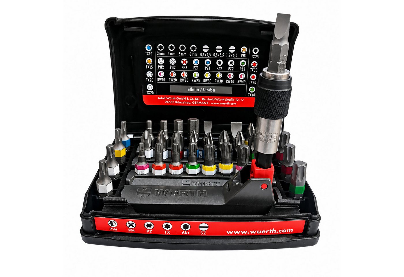 Würth Bohrer- und Bitset Würth Bit-Sortiment 1/4 Zoll mit Gürtelclip 33-tlg. 0614400301 Orsy, 33-St. Bild 5