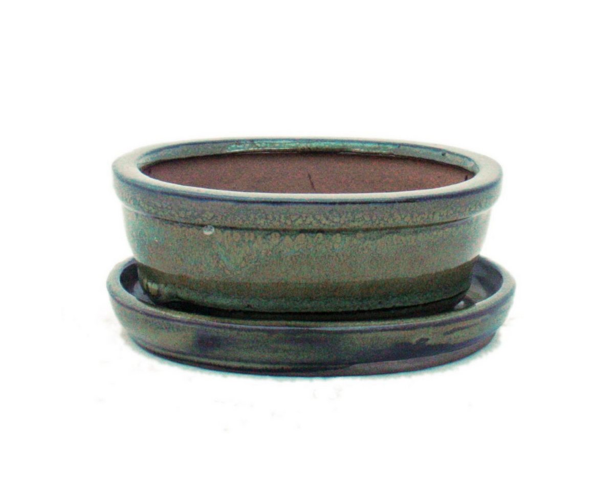Exotenherz Pflanzschale Bonsai-Schale mit Unterteller Gr. 1 Oliv-Braun oval Modell O7 L 12cm (1 St) Bild 2