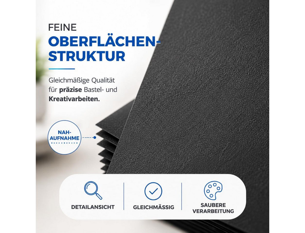 TK Gruppe Bastelkartonpapier 100 Blatt Tonkarton DIN A4, 220 g/m², schwarz oder weiß Bild 3