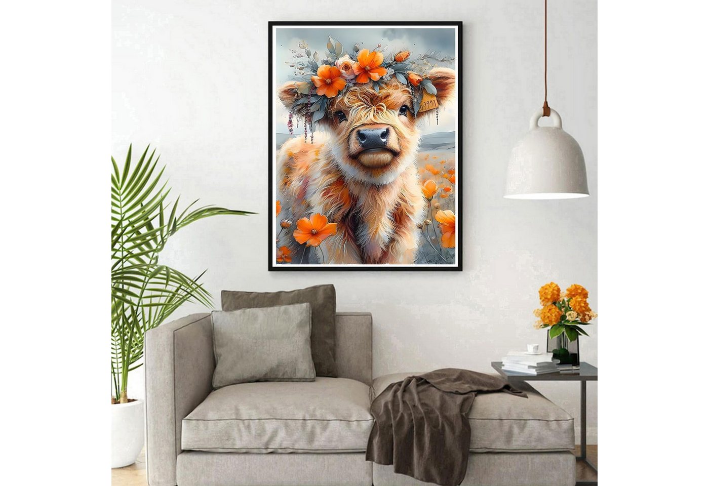 Venicce Love Kreativset Diamond Painting Bilder, 30x40 Diamant Painting Malerei Set – süße Kuh, (1-tlg)