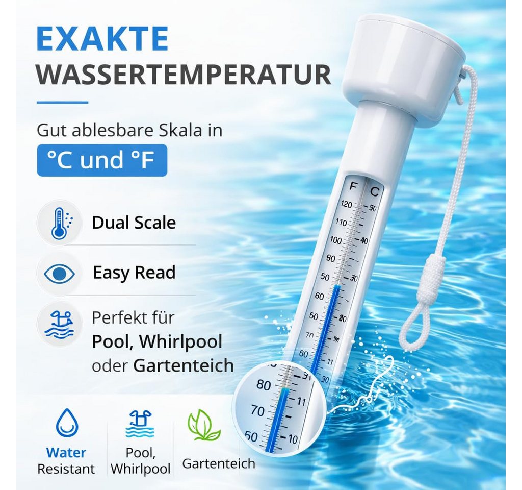 TK Gruppe Schwimmthermometer Schwimmendes Poolthermometer, Standard oder Tiermotiv Bild 3