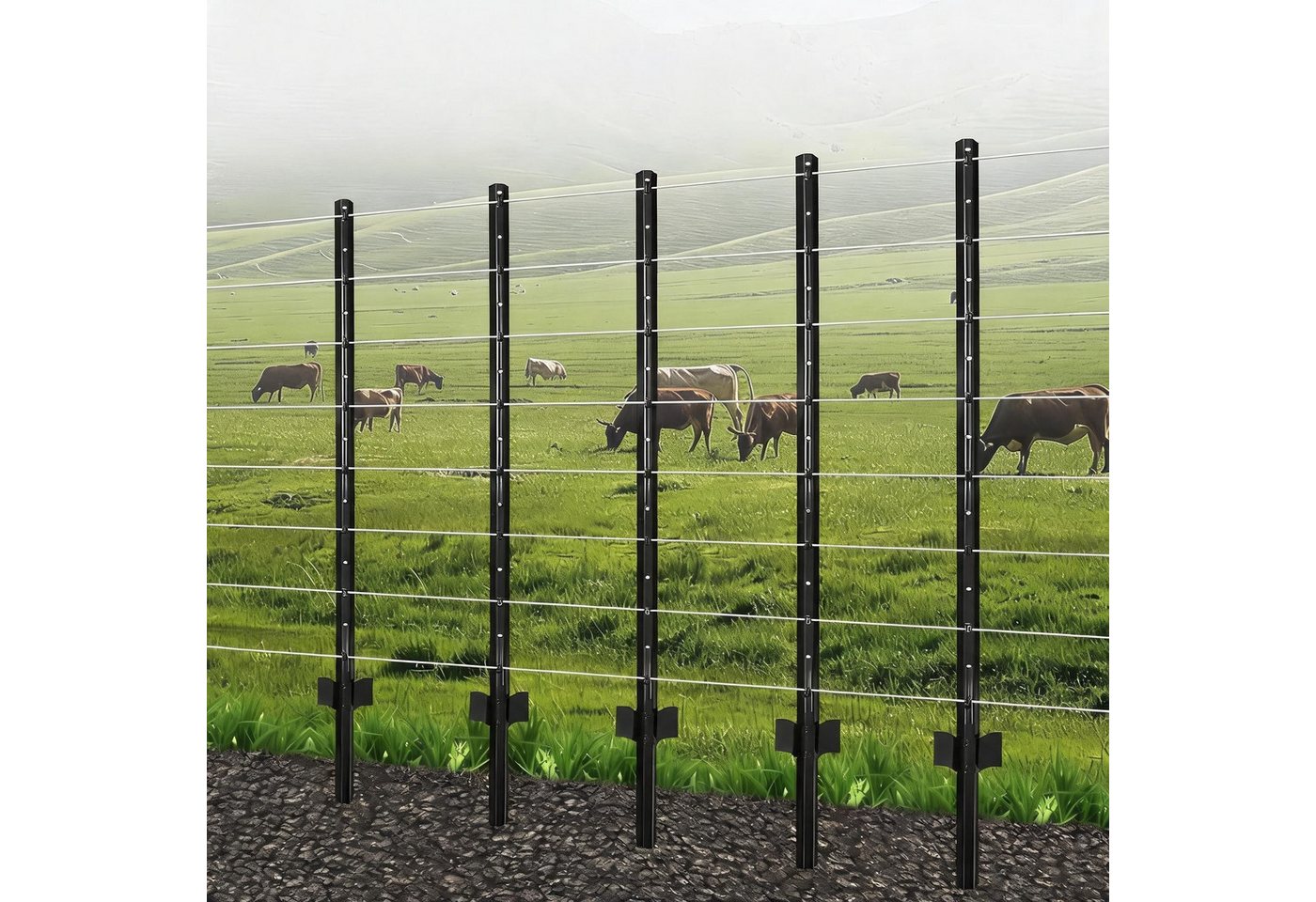 GarveeMore Zaunpfosten 8 Stück Metall Zaunpfosten Hochbelastbar U Profile Für Gartenzäune Bild 3