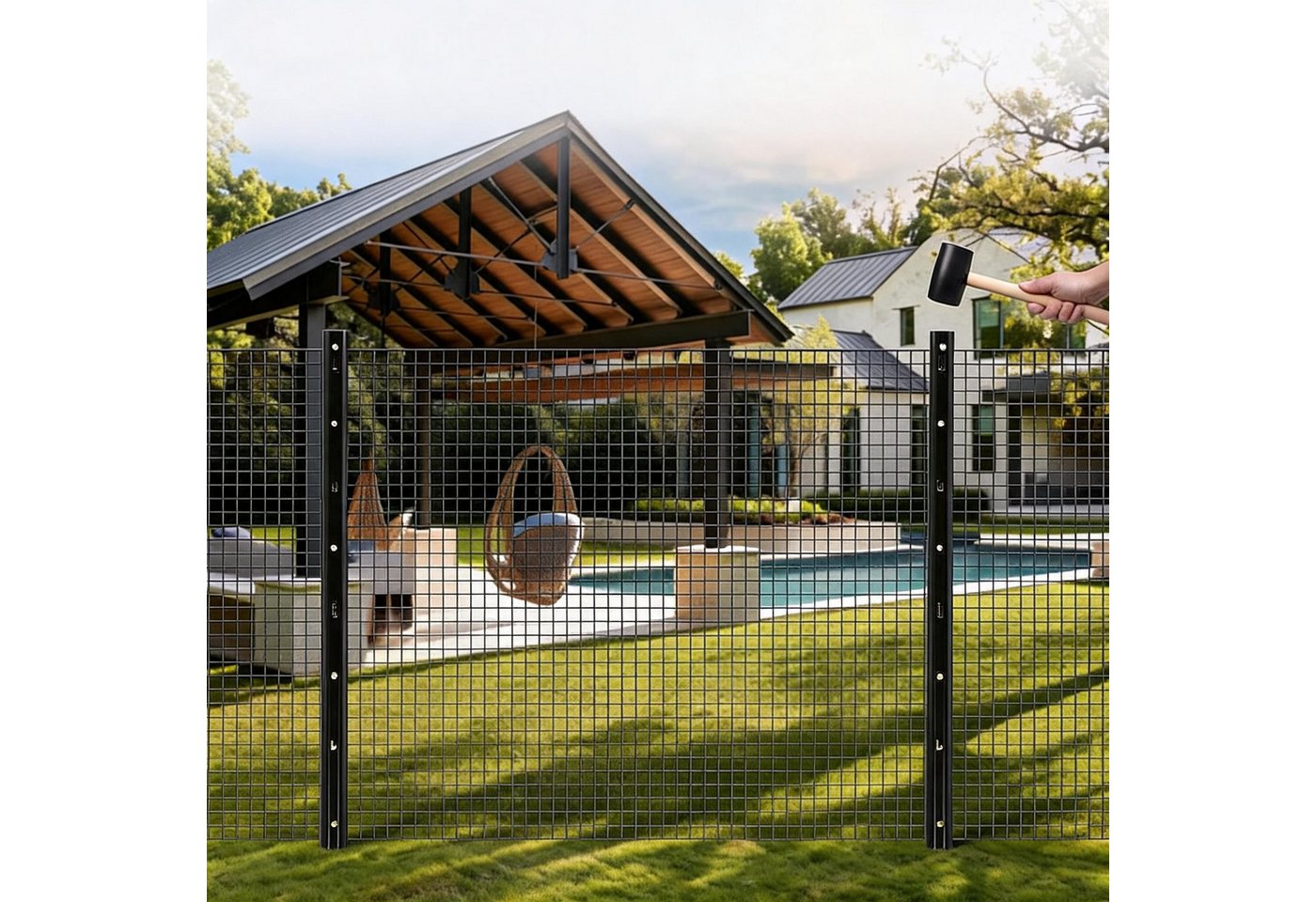 GarveeMore Zaunpfosten 8 Stück Metall Zaunpfosten Hochbelastbar U Profile Für Gartenzäune Bild 5