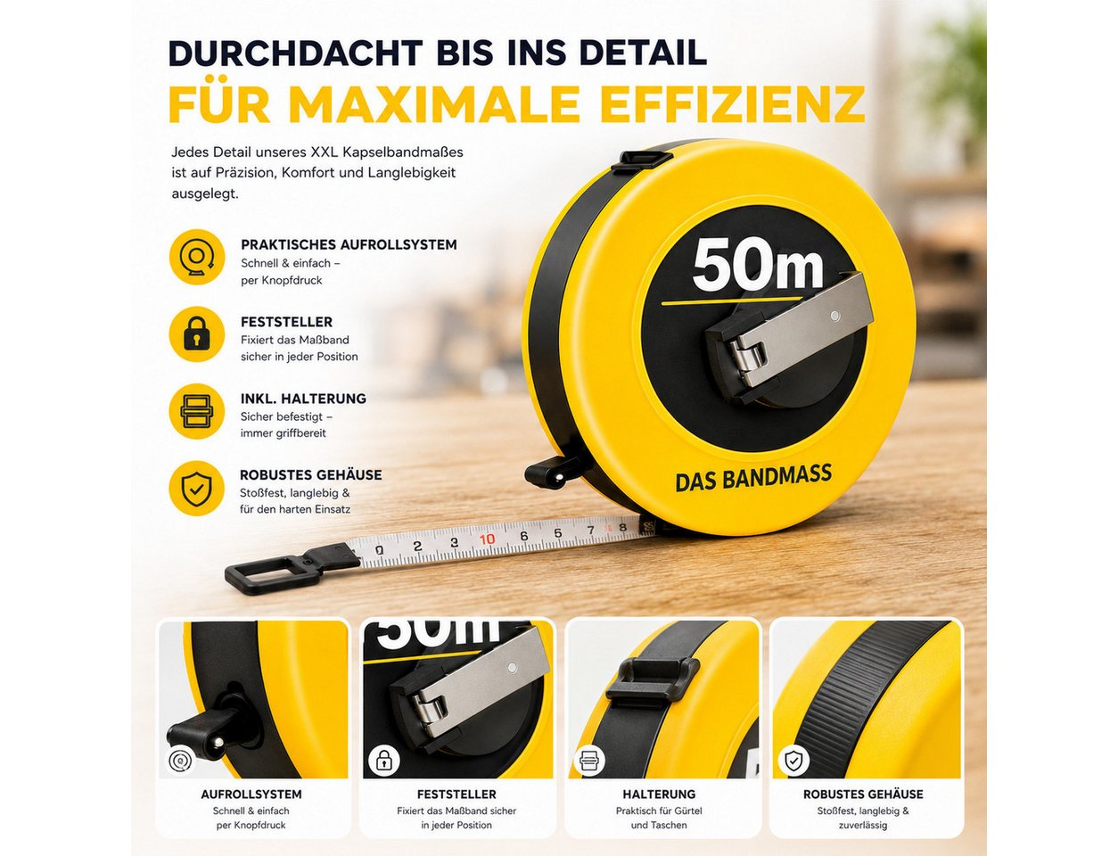 TK Gruppe Maßband Rollmaßband in 7,5 m, 10 m, 30 m oder 50 m Länge Bild 5
