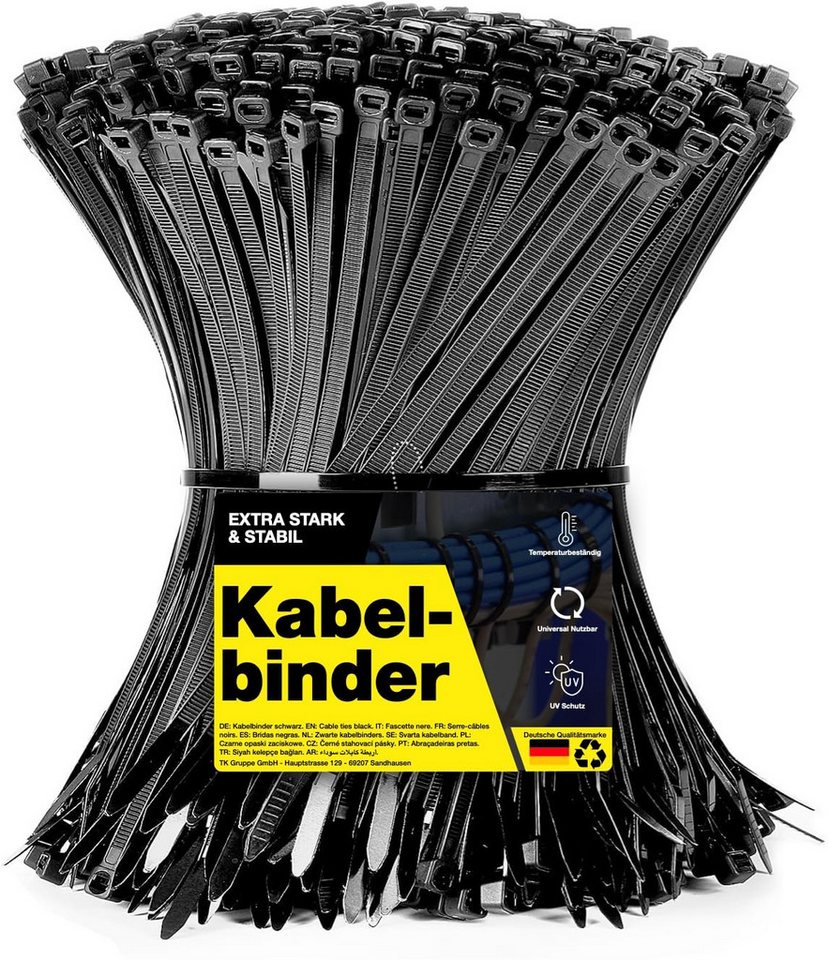 TK Gruppe Kabelbinder 100 Kabelbinder aus Nylon, schwarz, Länge nach Wahl (100er Set) diverse Längen Bild 3