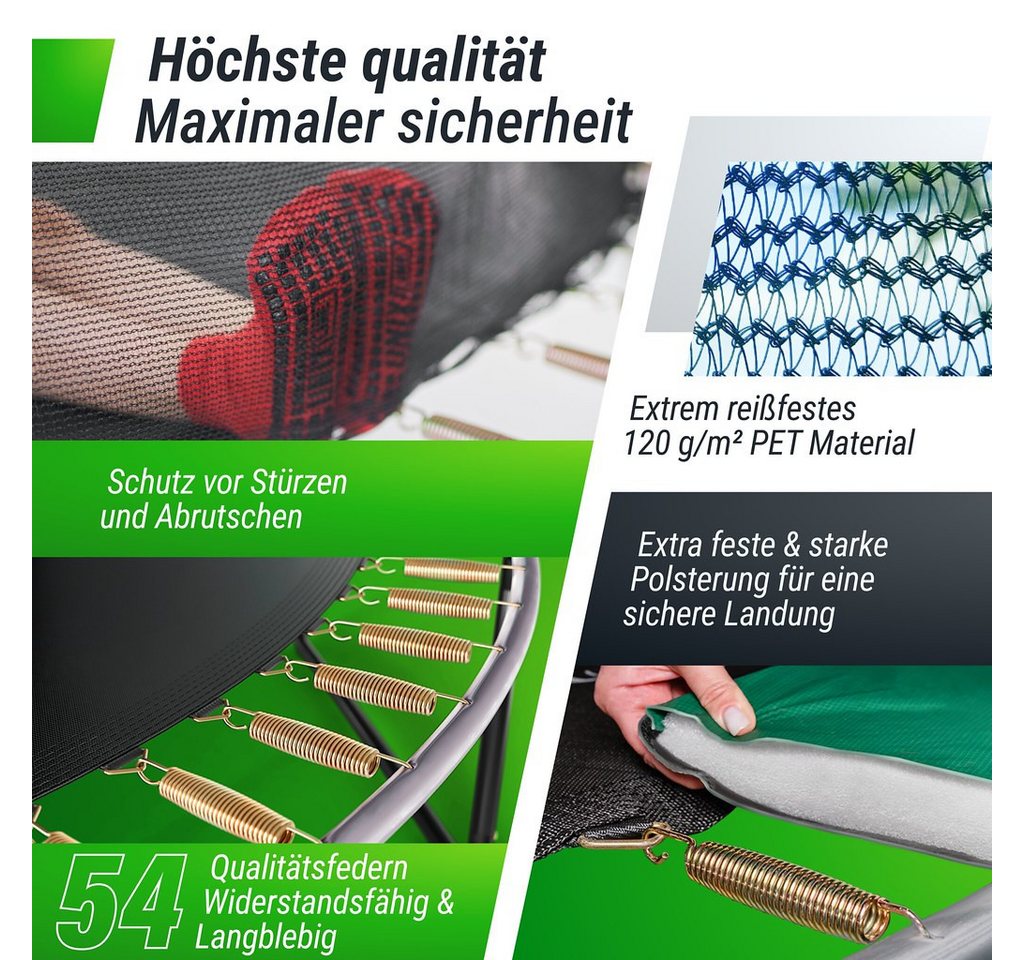 UNIXFIT Gartentrampolin Unix Line Outdoor Trampolin 244/305/366, Ø 305 cm, mit Leiter und Innensicherheitsnetz Bild 2