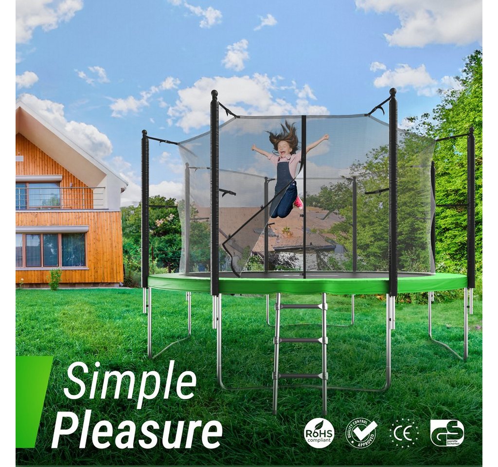 UNIXFIT Gartentrampolin Unix Line Outdoor Trampolin 244/305/366, Ø 305 cm, mit Leiter und Innensicherheitsnetz Bild 3