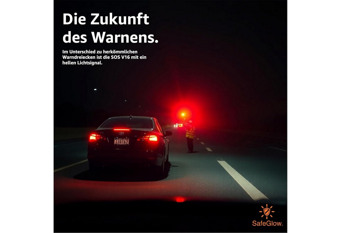 Safeglow LED-Warndreieck V16-Warnleuchte mit Magnetfuß, Ausführung und Menge nach Wahl (Packung) Bild 3