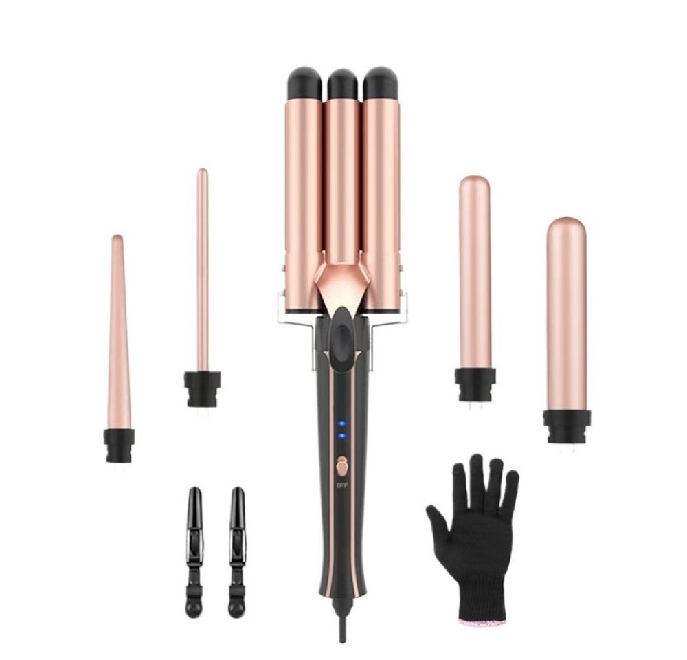 SeeCherish Lockenstab 5‑in‑1 Lockenstab‑Set mit 3‑Röhren‑Wellenlockengerät, Schnell aufheizendes Welleneisen für alle Haartypen‑ und Längen Bild 4