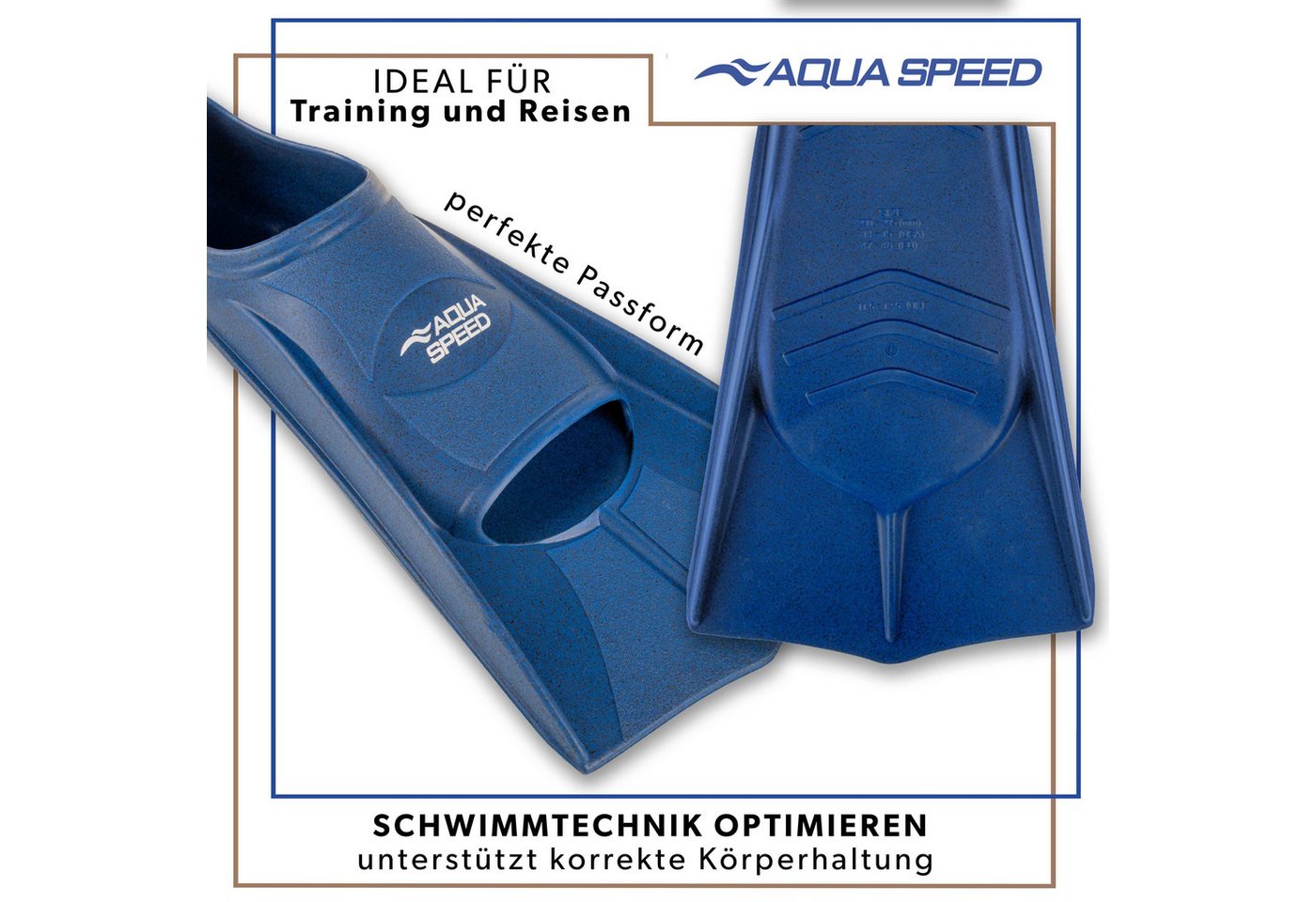 Aqua Speed Flosse Silikon Kurzflossen fürs Training mit teilrecyceltem Material (Kontrollierte Trainingslösung für Technikblöcke 41/42 sea fog), Kompakte Trainingshilfe für koordinative Technikarbeit Bild 2