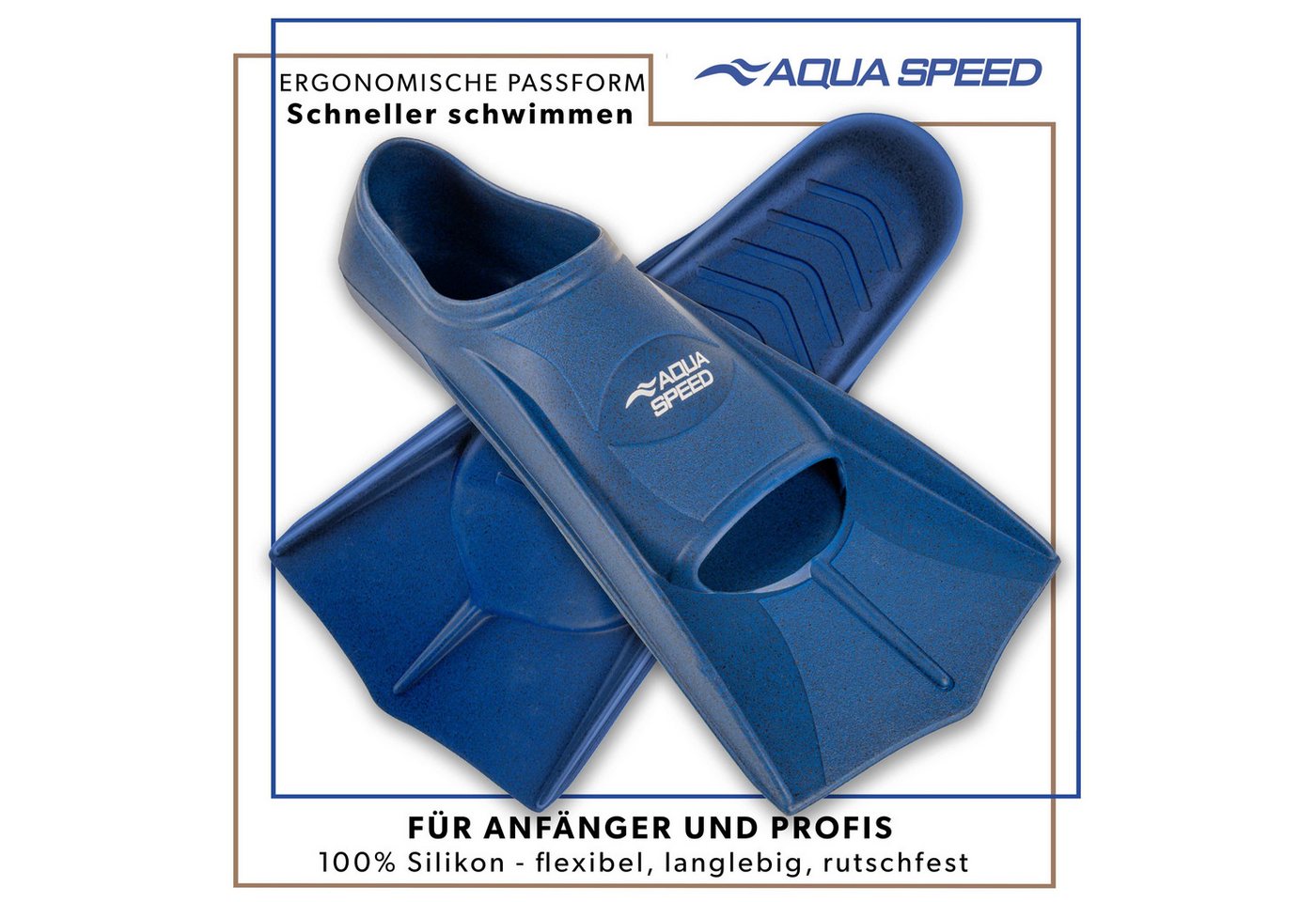 Aqua Speed Flosse Silikon Kurzflossen fürs Training mit teilrecyceltem Material (Kontrollierte Trainingslösung für Technikblöcke 41/42 sea fog), Kompakte Trainingshilfe für koordinative Technikarbeit Bild 4