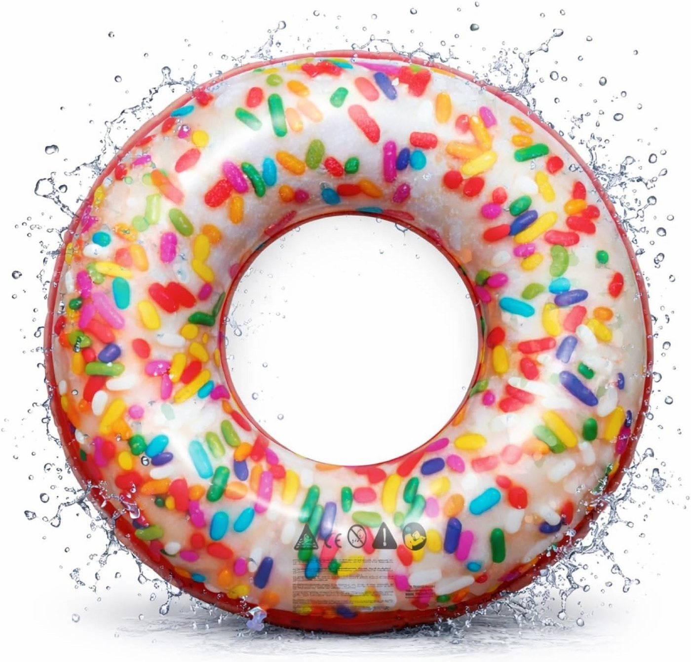 TK Gruppe Schwimmring Aufblasbarer Schwimmring aus PVC, Donut- und Flamingo-Varianten (Schwimmring), 120 cm